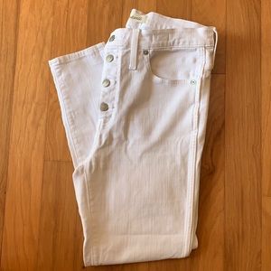Madewell white high rise skinny crop jeans